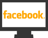 Ikona monitora s logom Facebook
